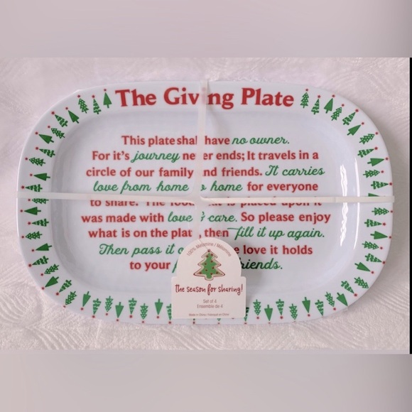 Christmas Holiday Giving Plates / Giving Platters  - set of 4 - Picture 6 of 6